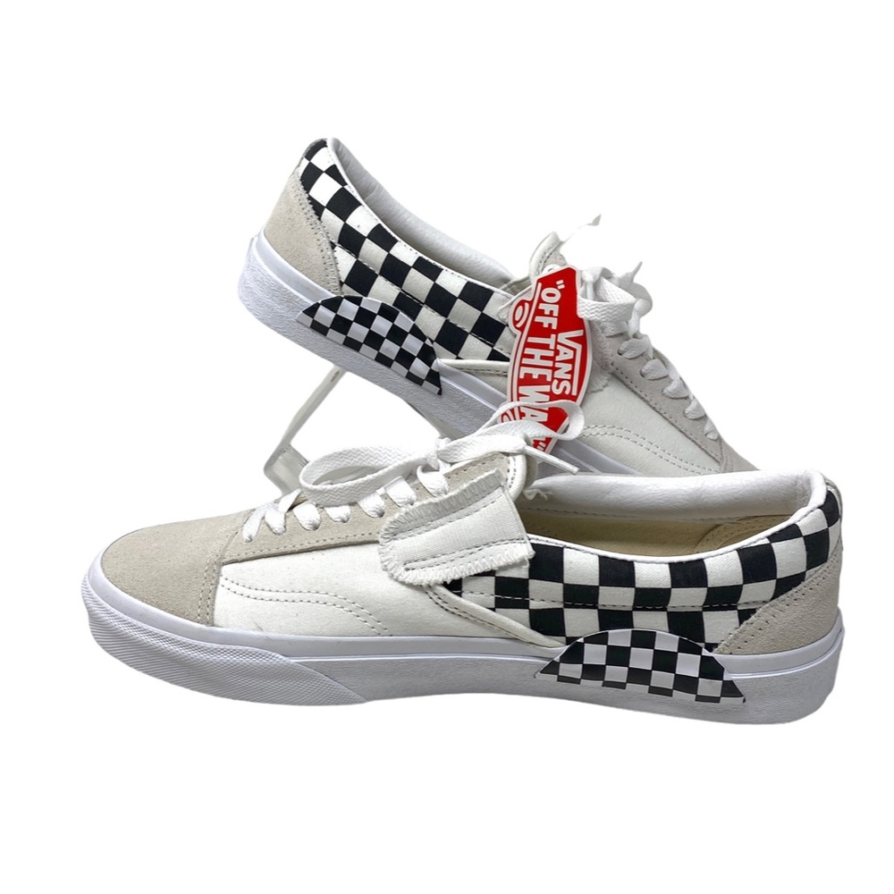 VANS Slip On Cream Check Sneakers Canvas Suede Shoes Skate Men Custom ALSU01255 - Picture 8 of 12